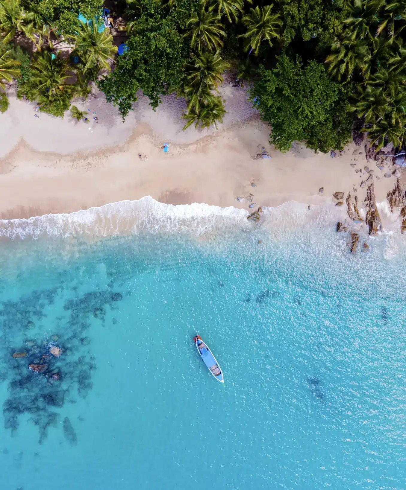 Endless white sand beaches in Phuket, the largest island in Thailand.